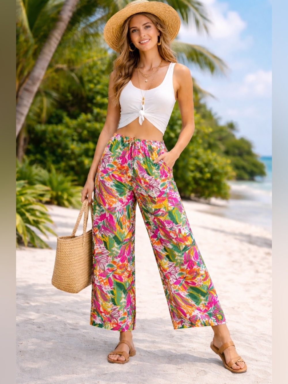 Robert Louis Multicolor Floral Track Pants